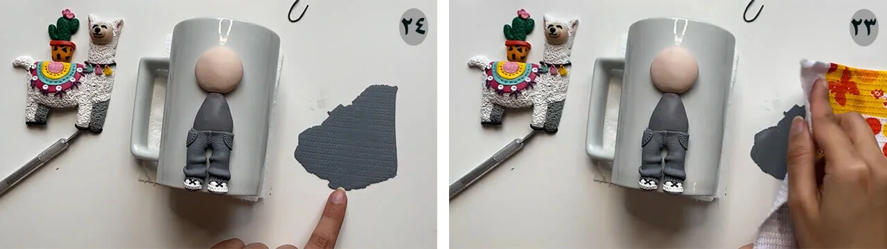 آموزش ساخت ویلیام کوچولو مرحله ساخت بافت لباس  عروسک 