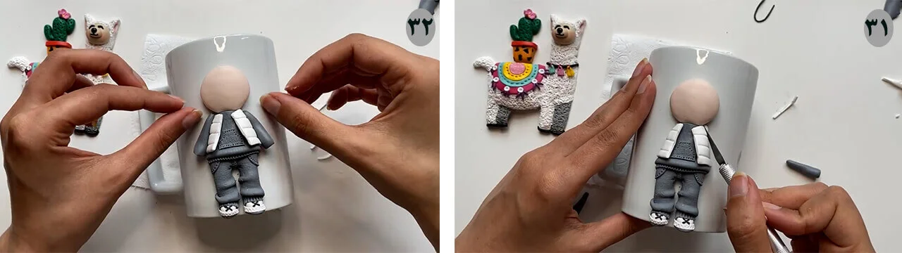 آموزش ساخت ویلیام کوچولو مرحله ساخت لباس  عروسک 