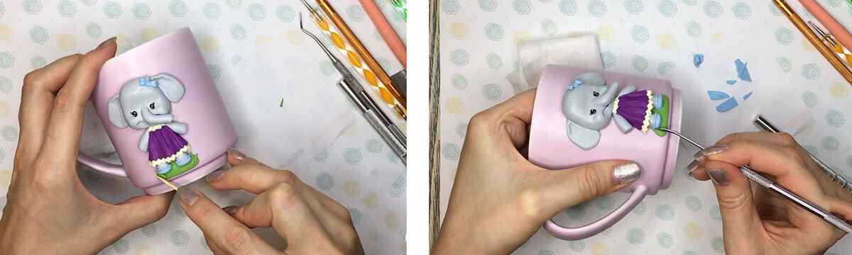 آموزش ساخت ماگ فیل کوچولو مرحله ساخت کفش  عروسک 