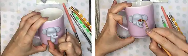 آموزش ساخت ماگ فیل کوچولو مرحله ساخت بینی عروسک 
