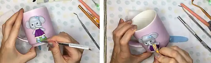آموزش ساخت ماگ فیل کوچولو مرحله ساخت پاپیون عروسک 