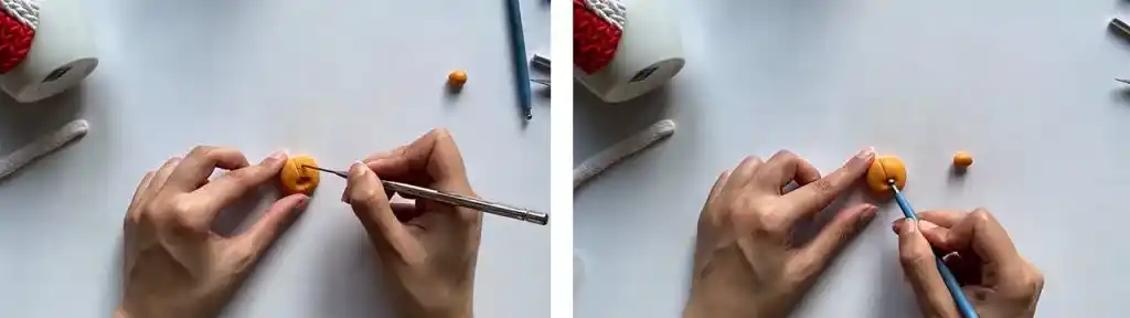 آموزش تزیین ماگ طرح جوراب کریسمس با خرس مرحله ساخت جوراب عروسک