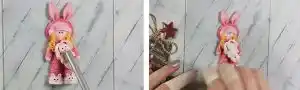 آموزش تزیین ماگ دختر خرگوشی مرحله ساخت خرگوش عروسک 
