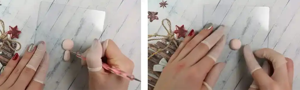 آموزش تزیین ماگ دختر خرگوشی مرحله ساخت سر عروسک 