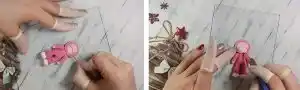 آموزش تزیین ماگ دختر خرگوشی مرحله ساخت کلاه عروسک 
