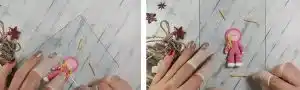 آموزش تزیین ماگ دختر خرگوشی مرحله ساخت موهای عروسک 