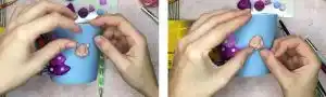 آموزش تزیین ماگ طرح درخت کریسمس با خرس مرحله ساخت سر خرس 