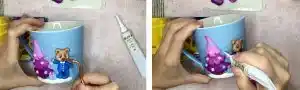آموزش تزیین ماگ طرح درخت کریسمس با خرس 