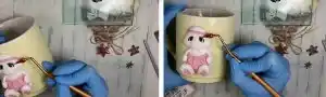 آموزش ساخت  ماگ خرگوش پیتر مرحله ساخت چشم  عروسک 