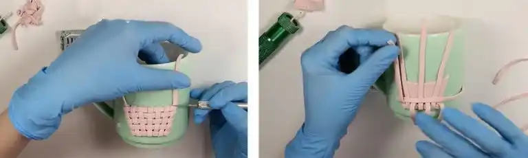 آموزش ماگ طرح خرگوش و سبد مرحله ساخت سبد  عروسک 