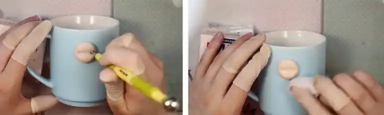آموزش ساخت ماگ دختر مزرعه مرحله ساخت سر عروسک 