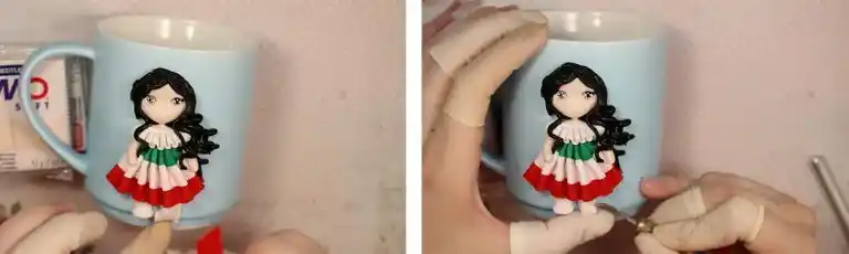 آموزش ساخت ماگ دختر مزرعه مرحله ساخت کفش های  عروسک 