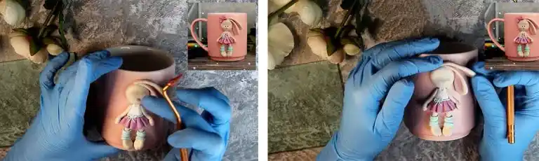 آموزش ساخت ماگ خرگوش گوش دراز مرحله ساخت گوش های عروسک