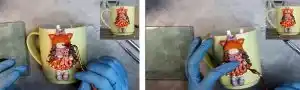 آموزش ساخت ماگ طرح دخترونه با عروسک روباه  مرحله ساخت روباه عروسک 