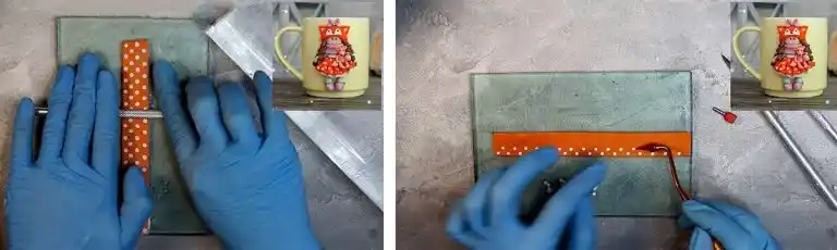 آموزش ساخت ماگ طرح دخترونه با عروسک روباه  مرحله ساخت دامن عروسک 