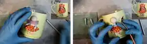 آموزش ساخت ماگ طرح دخترونه با عروسک روباه  مرحله ساخت شالگردن عروسک 
