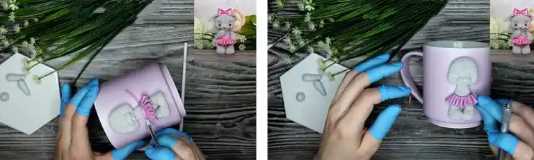 آموزش ساخت ماگ طرح خرس پشمالو مرحله ساخت دامن عروسک 