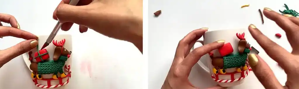 آموزش ساخت ماگ سگ کریسمس مرحله ساخت جعبه  عروسک 