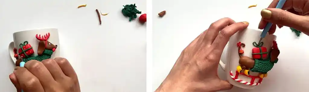 آموزش ساخت ماگ سگ کریسمس مرحله ساخت جعبه عروسک 
