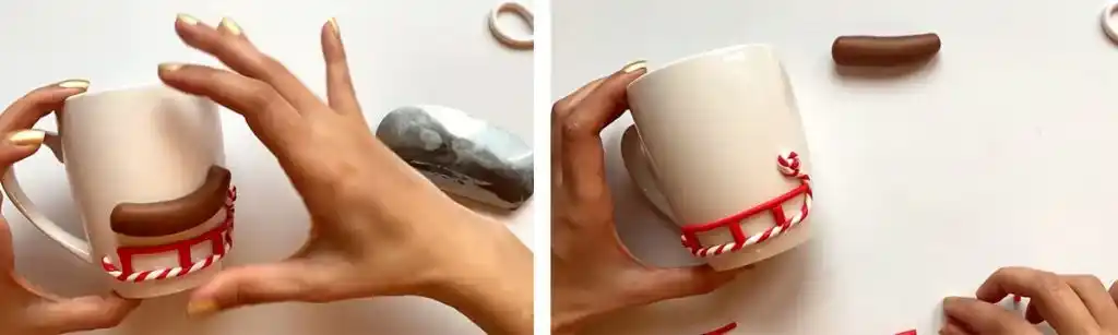 آموزش ساخت ماگ سگ کریسمس مرحله ساخت بدن  عروسک 