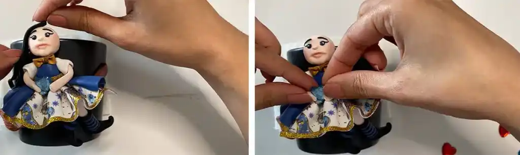 آموزش ساخت ماگ دختر جادوگر مرحله ساخت لباس عروسک 