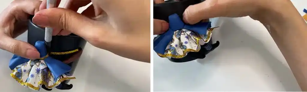 آموزش ساخت ماگ دختر جادوگر مرحله ساخت لباس  عروسک 