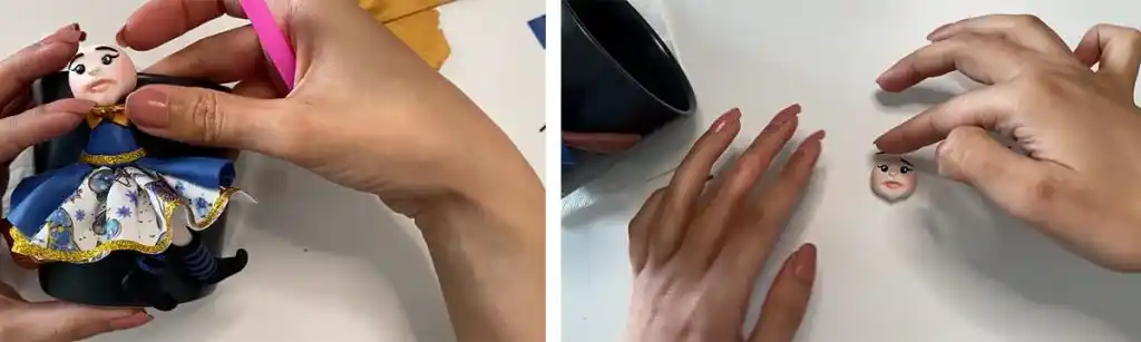 آموزش ساخت ماگ دختر جادوگر مرحله ساخت پاپیون  عروسک 