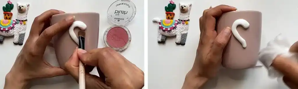 آموزش ساخت ماگ  گل و قو مرحله ساخت سر قو 