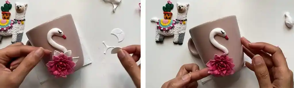 آموزش ساخت ماگ  گل و قو مرحله ساخت گل 
