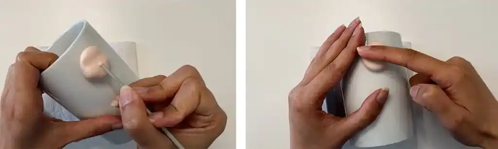 آموزش  ماگ دختر پاییزی با چتر مرحله ساخت صورت  عروسک 