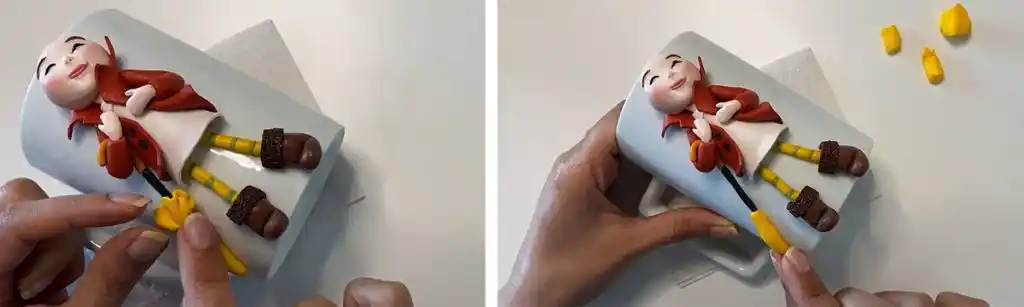 آموزش  ماگ دختر پاییزی با چتر مرحله ساخت چتر  عروسک 