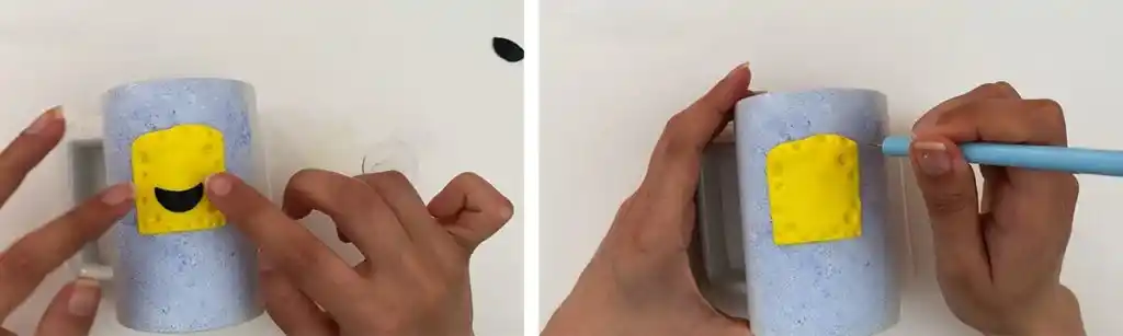 آموزش ساخت  ماگ باب اسفنجی مرحله ساخت صورت 