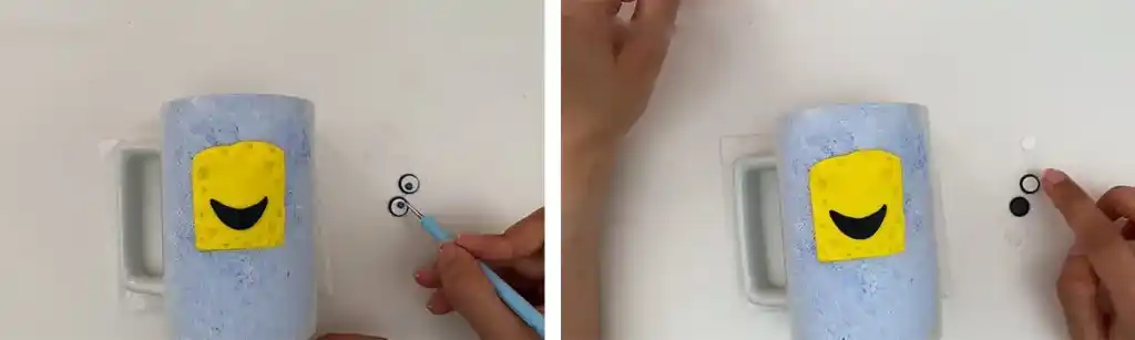 آموزش ساخت  ماگ باب اسفنجی مرحله ساخت صورت 