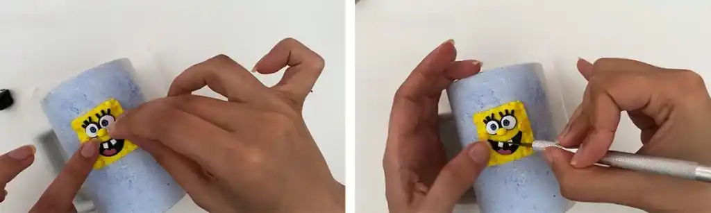 آموزش ساخت  ماگ باب اسفنجی مرحله ساخت صورت 
