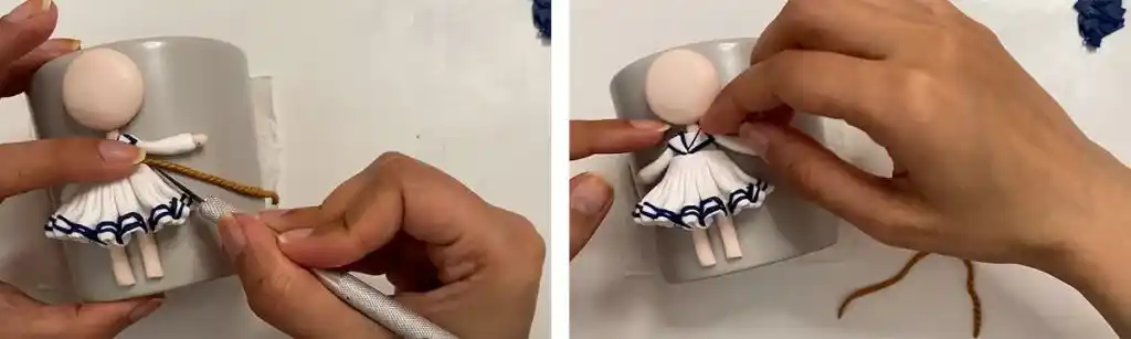آموزش ساخت ماگ دختر ملوان مرحله ساخت لباس عروسک 