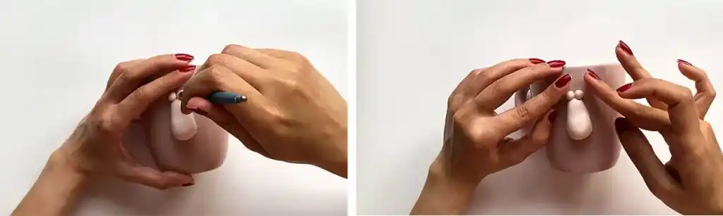 آموزش ساخت ماگ بره عاشقانه  مرحله ساخت سر عروسک 