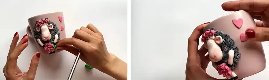 آموزش ساخت ماگ بره عاشقانه  مرحله ساخت برگ 