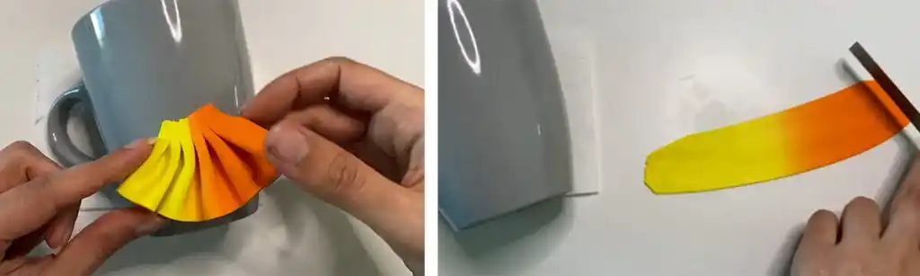 آموزش ساخت ماگ دختر طرح پاییزی مرحله ساخت دامن  عروسک 