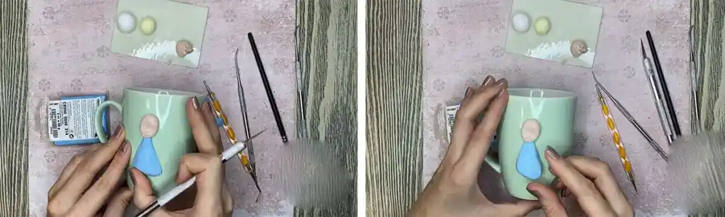 آموزش ساخت ماگ فرشته کوچولو  مرحله ساخت لباس  عروسک 