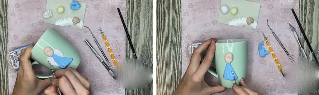 آموزش ساخت ماگ فرشته کوچولو  مرحله ساخت لباس  عروسک 