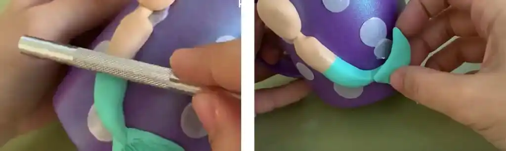 آموزش ساخت ماگ پری دریایی مرحله ساخت دم  عروسک 