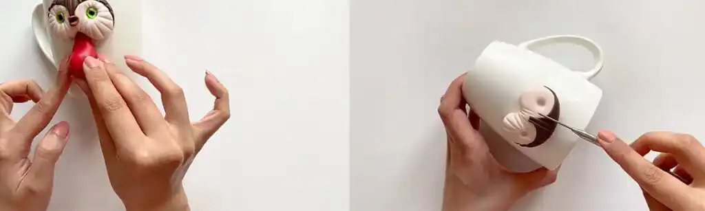 آموزش ساخت ماگ طرح جغد کریسمس مرحله ساخت بدن  عروسک 