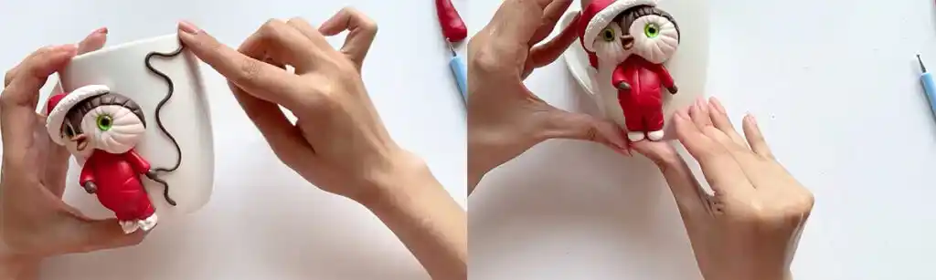 آموزش ساخت ماگ طرح جغد کریسمس مرحله ساخت کفش  عروسک 