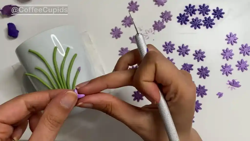 آموزش ساخت گل اسطوخودوس مرحله ساخت  ساقه گل 