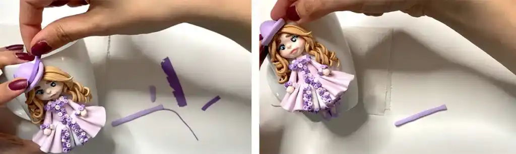 اموزش ساخت ماگ طرح عروسک هانا مرحله ساخت کلاه  عروسک 