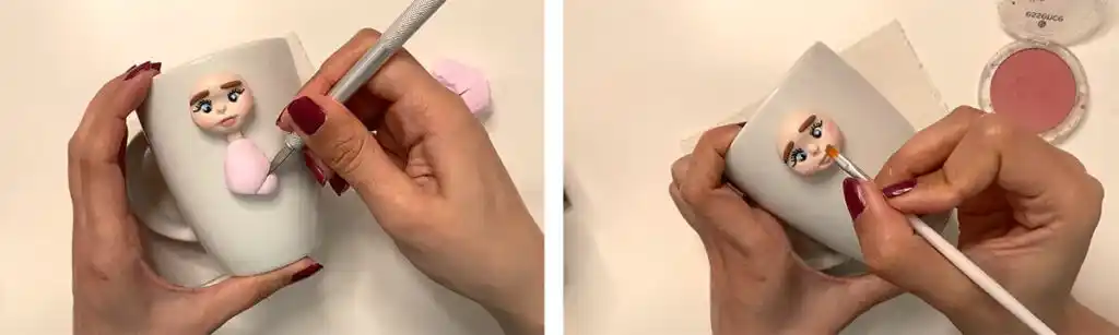 اموزش ساخت ماگ طرح عروسک هانا مرحله ساخت بدن عروسک 