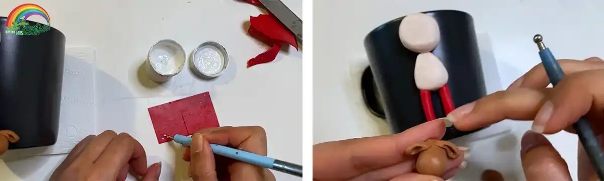 آموزش ساخت عروسک بابانوئل مرحله ساخت کفش عروسک