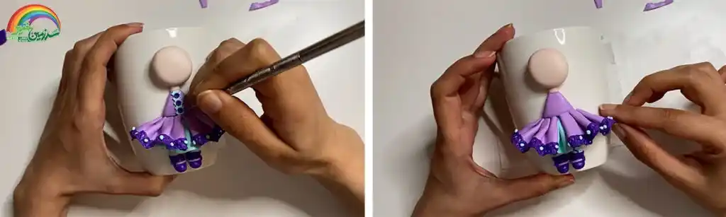 آموزش ساخت ماگ لیام کوچولو مرحله ساخت دامن  عروسک 