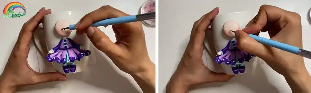 آموزش ساخت ماگ لیام کوچولو مرحله ساخت چشم ها عروسک 