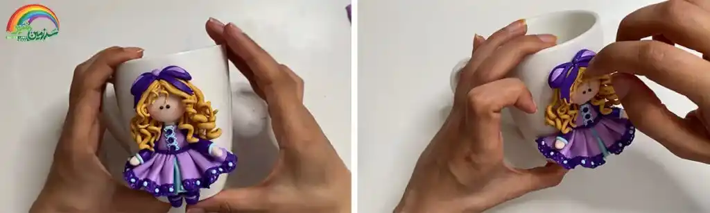 آموزش ساخت ماگ لیام کوچولو مرحله ساخت موها و پاپیون  عروسک 